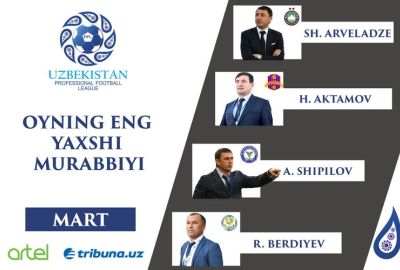 Mart oyining eng yaxshi murabbiyiga ovoz berish jarayoni boshlandi  