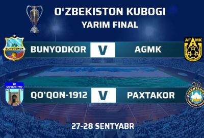 O`zbekiston kubogi yarim final bosqichiga qur`a tashlandi