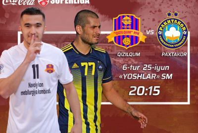 “Qizilqum” – “Paxtakor” / Jamoalarning liboslari ranglari ma’lum