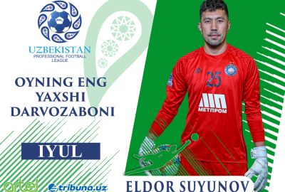 Eldorbek Suyunov – iyul oyining eng yaxshi darvozaboni