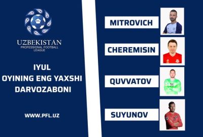 Iyul oyining eng yaxshi darvozaboni. Kim qancha ochko to`pladi? 