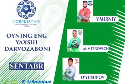 Sentyabr oyining eng yaxshi darvozaboni bo`lishga nomzodlar