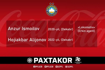 "Paxtakor" ikki futbolchini ro`yxatdan o`tkazdi