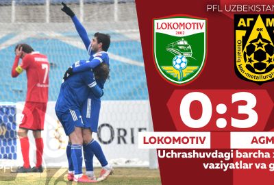 O‘zbekiston Coca Cola kubogi 1/8 final LOKOMOTIV — AGMK 0:3