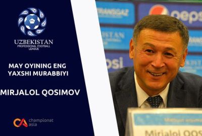 Mirjalol Qosimov may oyining eng yaxshi murabbiyi sifatida tan olindi