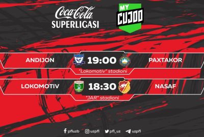 Coca Cola Superliga. Bugungi bellashuvlar Mycujoo.TV orqali onlayn namoyish etiladi