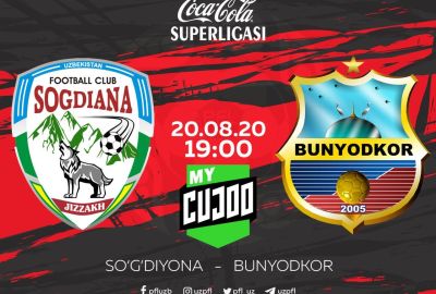 “So‘g‘diyona” – “Bunyodkor” bahsini Mycujoo.tv orqali onlayn tomosha qiling
