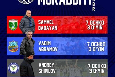 Noyabr oyining eng yaxshi murabbiyi bo`lishga da`vogarlar